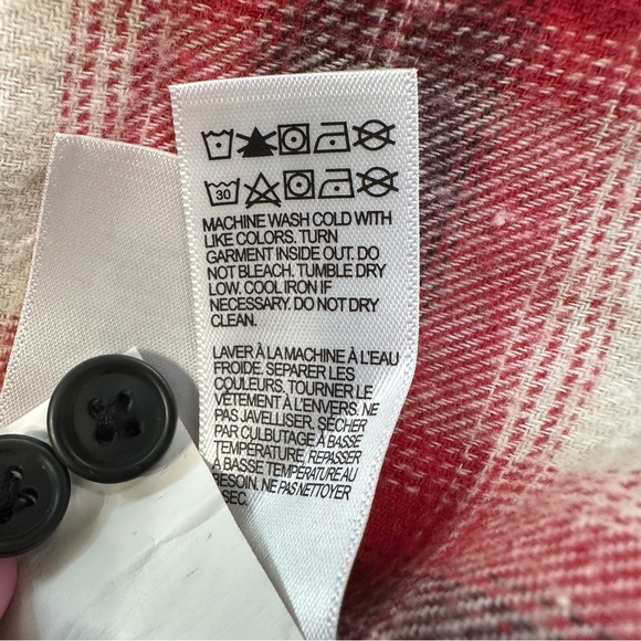 NWT Lucky Brand Men’s Flannel Plaid Shirt Size XL Classic Red and White Western - Picture 9 of 12